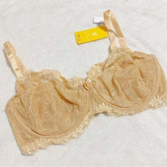 NEW⭐️ Wingslove Sexy Lace Bra sheer  plus Underwire Embroidered Lingerie Unlined - Picture 6 of 7
